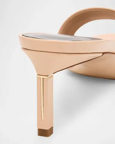 Tom Ford 55mm Leather Kitten-Heel Mules | Thumbnail 4