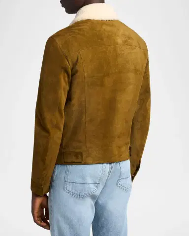 Tom Ford Men's Suede Shearling-Collar Bomber Jacket | Thumbnail 2 Tom Ford Men's Suede Shearling-Collar Bomber Jacket | Thumbnail 2