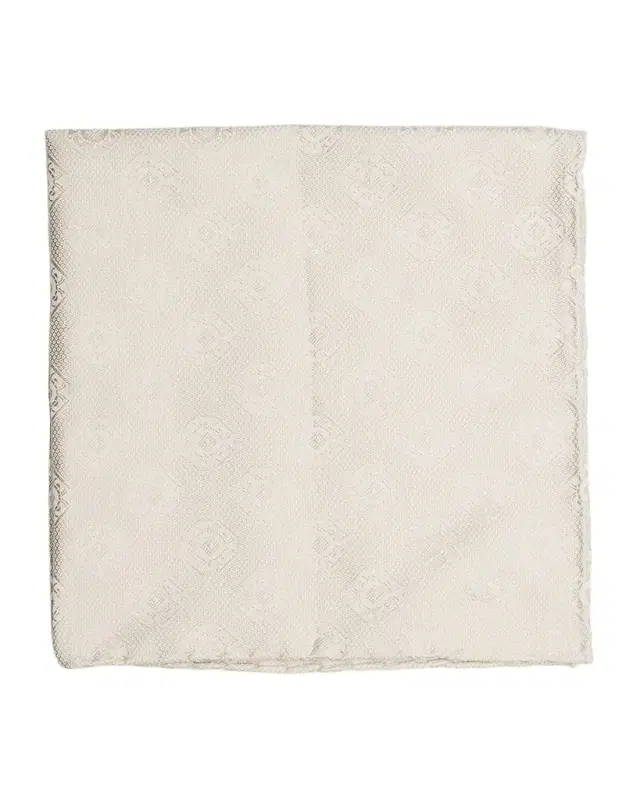 Brunello Cucinelli Men 's Tonal Medallion Jacquard Silk Pocket Square