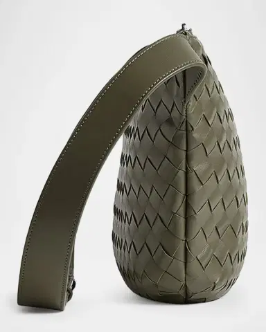 Bottega Veneta Men's Intrecciato Leather Sling Bag | Thumbnail 2 Bottega Veneta Men's Intrecciato Leather Sling Bag | Thumbnail 2