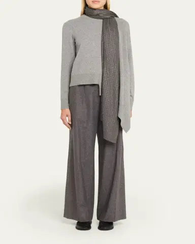 Janavi India Checks and Lines Cashmere Scarf | Thumbnail 2 Janavi India Checks and Lines Cashmere Scarf | Thumbnail 2