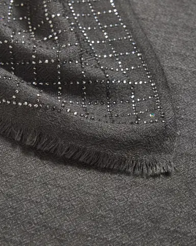 Janavi India Checks and Lines Cashmere Scarf | Thumbnail 4 Janavi India Checks and Lines Cashmere Scarf | Thumbnail 4