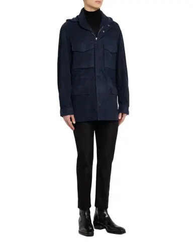 Tom Ford Men's Suede Hooded Field Jacket | Thumbnail 1 Tom Ford Men's Suede Hooded Field Jacket | Thumbnail 1