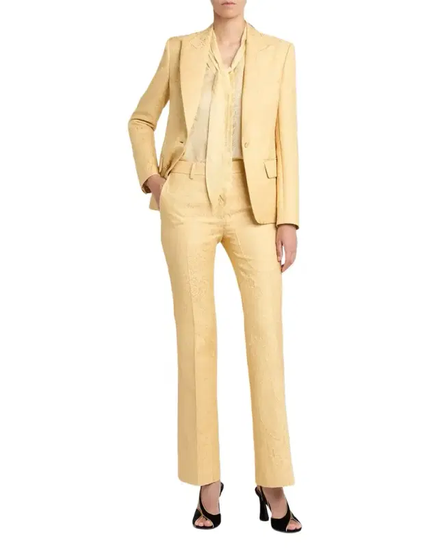 Paisley Jacquard Fitted Blazer