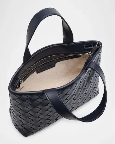 Bottega Veneta Men's Mini Intrecciato Leather Zipped Tote Bag | Thumbnail 6 Bottega Veneta Men's Mini Intrecciato Leather Zipped Tote Bag | Thumbnail 6