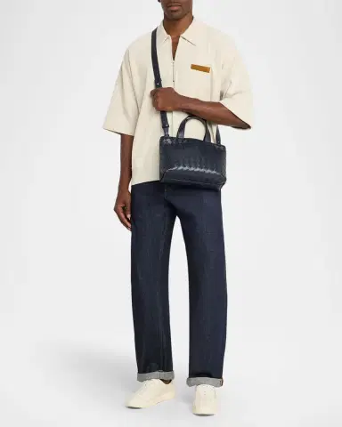 Bottega Veneta Men's Mini Intrecciato Leather Zipped Tote Bag | Thumbnail 9 Bottega Veneta Men's Mini Intrecciato Leather Zipped Tote Bag | Thumbnail 9