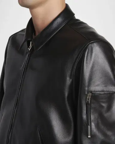 Tom Ford Men's Soft Nappa Leather Blouson Jacket | Thumbnail 4