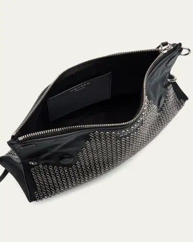 Alexander McQueen Manta Eyelet-Covered Leather Clutch Bag | Thumbnail 3