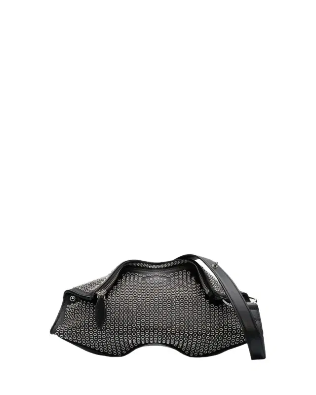 McQueen Manta Eyelet-Covered Leather Clutch Bag