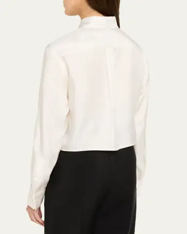 JW Anderson Silk Twill Crop Button-Down Shirt | Thumbnail 3 JW Anderson Silk Twill Crop Button-Down Shirt | Thumbnail 3