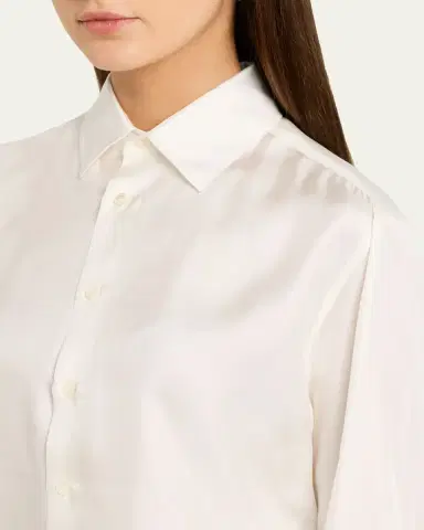 JW Anderson Silk Twill Crop Button-Down Shirt | Thumbnail 5 JW Anderson Silk Twill Crop Button-Down Shirt | Thumbnail 5