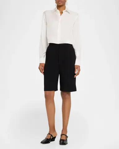 JW Anderson Silk Twill Crop Button-Down Shirt | Thumbnail 6 JW Anderson Silk Twill Crop Button-Down Shirt | Thumbnail 6