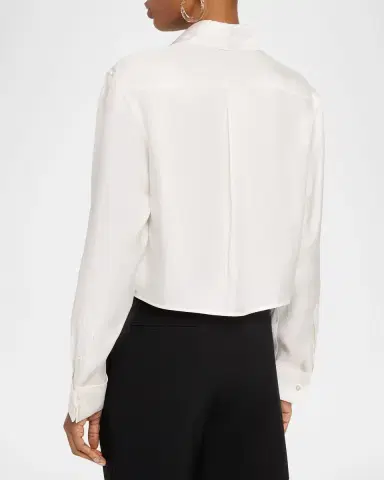 JW Anderson Silk Twill Crop Button-Down Shirt | Thumbnail 7 JW Anderson Silk Twill Crop Button-Down Shirt | Thumbnail 7