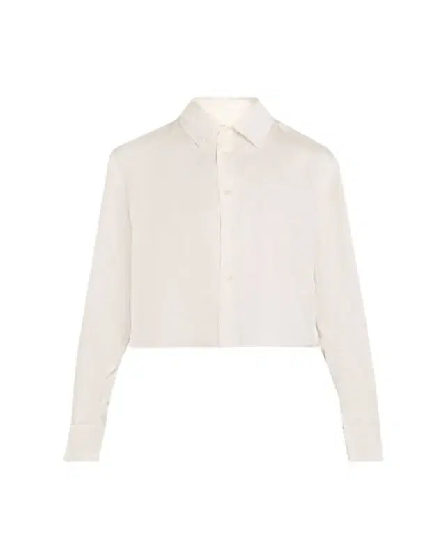 Silk Twill Crop Button-Down Shirt