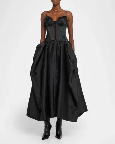 Christopher John Rogers Peel-Bust Lace-Up Corset Gown | Thumbnail 3 Christopher John Rogers Peel-Bust Lace-Up Corset Gown | Thumbnail 3