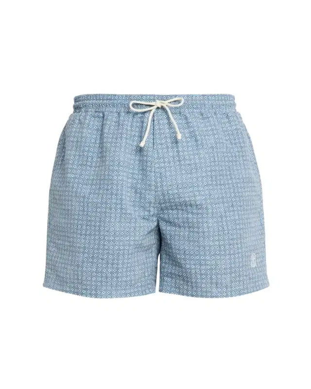 Men's Flower-Print Nylon Swim Shorts