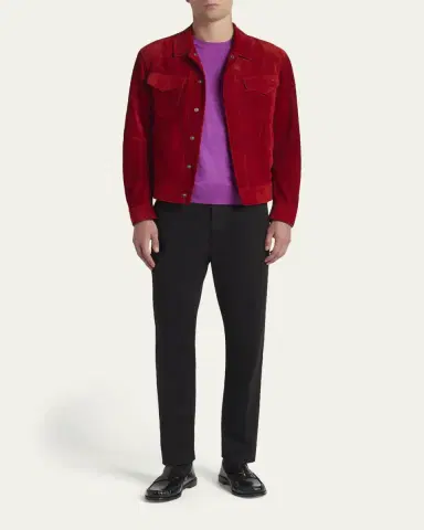 TOM FORD Men's Suede Snap-Front Western Jacket | Thumbnail 2 TOM FORD Men's Suede Snap-Front Western Jacket | Thumbnail 2