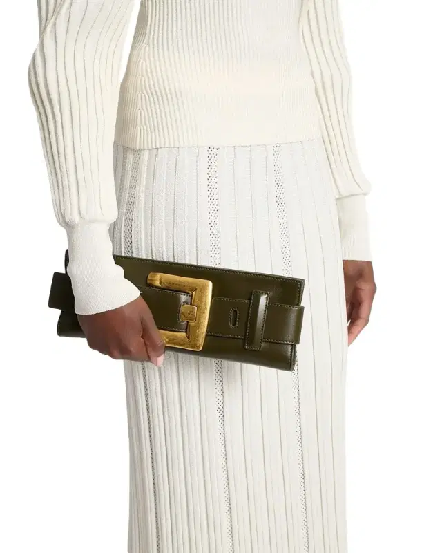 Anthem Belted Clutch Bag in Leather