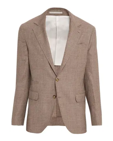 Brunello Cucinelli Men 's Wool, Silk and Linen Glen Plaid Suit Jacket | Thumbnail 1 Brunello Cucinelli Men 's Wool, Silk and Linen Glen Plaid Suit Jacket | Thumbnail 1