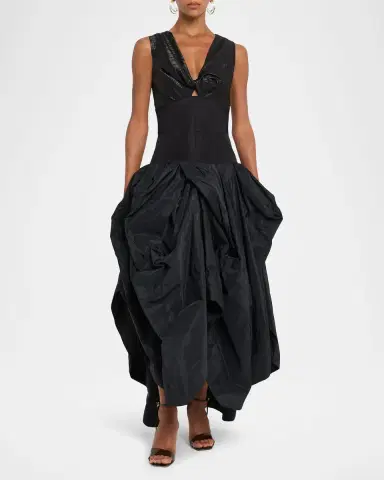 Christopher John Rogers Draped Bustier Sleeveless Maxi Dress | Thumbnail 3 Christopher John Rogers Draped Bustier Sleeveless Maxi Dress | Thumbnail 3
