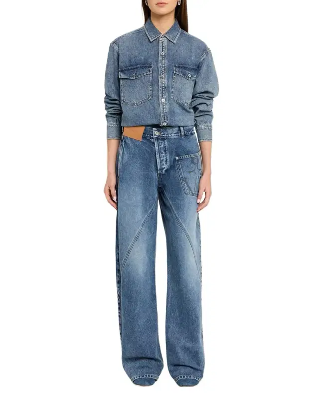 Twisted Straight-Leg Workwear Jeans