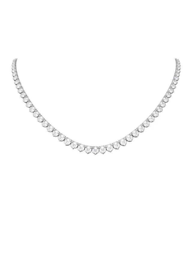 Wish Fine Jewelry 10.70ct Diamond 18K Gold Jenny Tennis Necklace