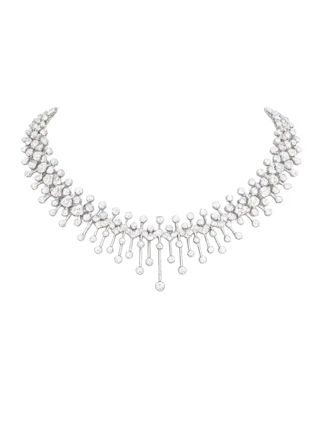 Wish Fine Jewelry 11.34ct Diamond 18K Gold Statement Floating Tennis Necklace