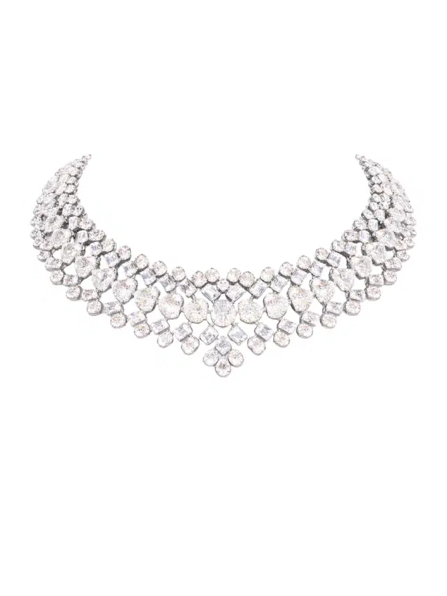 50.22ct Diamond 18K Gold Statement Tennis Necklace