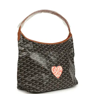 goyard Goyard Goyardine Canvas Black and Brown Hand-Painted Heart Boheme Hobo PM Palladium Hardware | Thumbnail 2 goyard Goyard Goyardine Canvas Black and Brown Hand-Painted Heart Boheme Hobo PM Palladium Hardware | Thumbnail 2