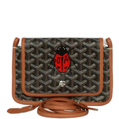 goyard Goyard Goyardine Canvas Black and Tan Ladybug Plumet Pocket Wallet Palladium Hardware | Thumbnail 1 goyard Goyard Goyardine Canvas Black and Tan Ladybug Plumet Pocket Wallet Palladium Hardware | Thumbnail 1