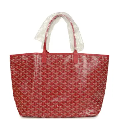 goyard Goyard Goyardine Red Saint Louis PM Tote Bag Palladium Hardware | Thumbnail 5 goyard Goyard Goyardine Red Saint Louis PM Tote Bag Palladium Hardware | Thumbnail 5