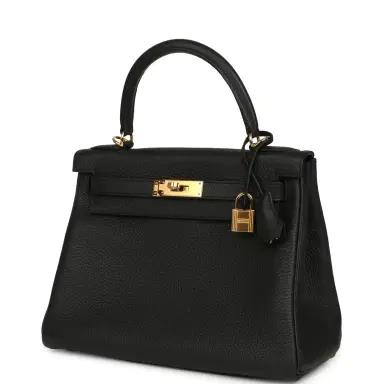 HERMÈS Hermes Kelly Retourne 28 Black Clemence Gold Hardware | Thumbnail 3 HERMÈS Hermes Kelly Retourne 28 Black Clemence Gold Hardware | Thumbnail 3