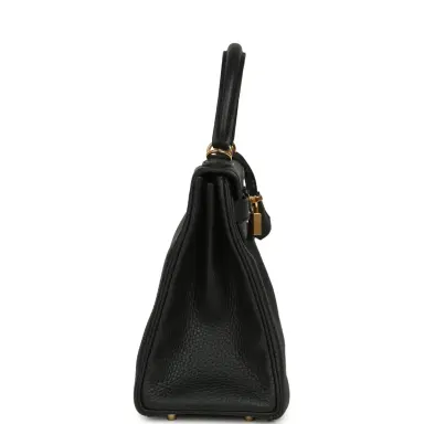 HERMÈS Hermes Kelly Retourne 28 Black Clemence Gold Hardware | Thumbnail 4 HERMÈS Hermes Kelly Retourne 28 Black Clemence Gold Hardware | Thumbnail 4