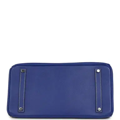 HERMÈS Pre-owned Hermes Candy Birkin 35 Bleu Electric Verso Epsom Palladium Hardware | Thumbnail 6 HERMÈS Pre-owned Hermes Candy Birkin 35 Bleu Electric Verso Epsom Palladium Hardware | Thumbnail 6