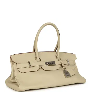HERMÈS Vintage Hermes Shoulder Birkin 42 JPG Parchemin Clemence Palladium Hardware | Thumbnail 2 HERMÈS Vintage Hermes Shoulder Birkin 42 JPG Parchemin Clemence Palladium Hardware | Thumbnail 2