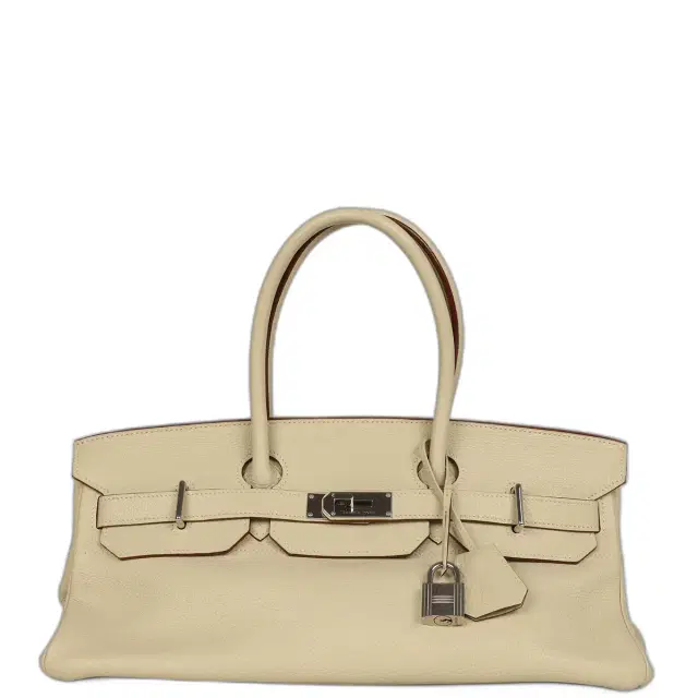 Vintage Hermes Shoulder Birkin 42 JPG Parchemin Clemence Palladium Hardware Vintage Hermes Shoulder Birkin 42 JPG Parchemin Clemence Palladium Hardware