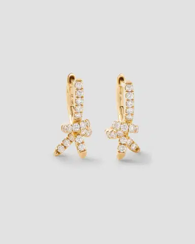 Jennifer Fisher Knot Micro Huggie with Pavé White Diamonds | Thumbnail 2