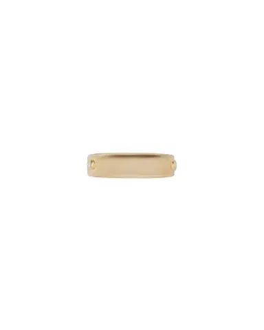 Jennifer Fisher Personalized Skinny Family Gothic Ring with 2 White Diamonds in 18K Yellow Gold | Thumbnail 1