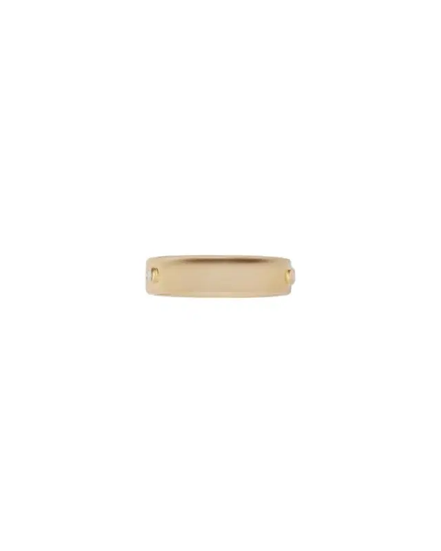 Jennifer Fisher Personalized Skinny Family Gothic Ring with 2 White Diamonds in 18K Yellow Gold