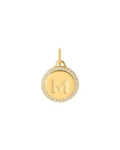 Jennifer Fisher Small Luxe Circle Charm with Pavé White Diamonds in 18K Yellow Gold | Thumbnail 1