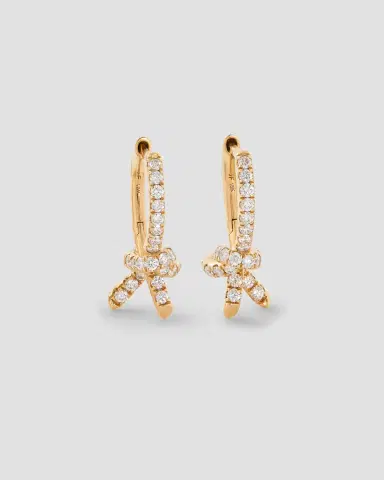 Jennifer Fisher Knot Huggie with Pavé White Diamonds | Thumbnail 2 Jennifer Fisher Knot Huggie with Pavé White Diamonds | Thumbnail 2
