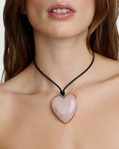 Jennifer Fisher Semi-Precious Heart Leather Cord Necklace | Thumbnail 1 Jennifer Fisher Semi-Precious Heart Leather Cord Necklace | Thumbnail 1