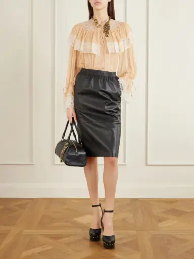 Chloé Gathered Leather Skirt | Thumbnail 2