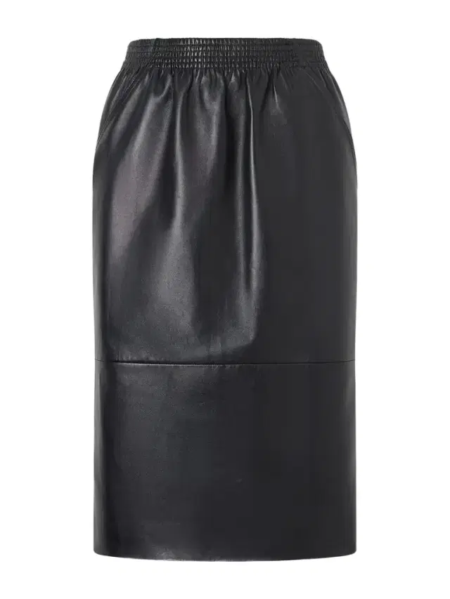 Gathered Leather Skirt