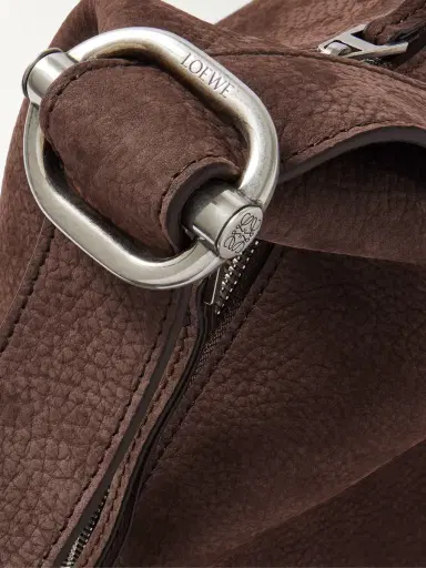 Loewe Loop Medium Logo-Debossed Nubuck Bucket Bag - Men | Thumbnail 4
