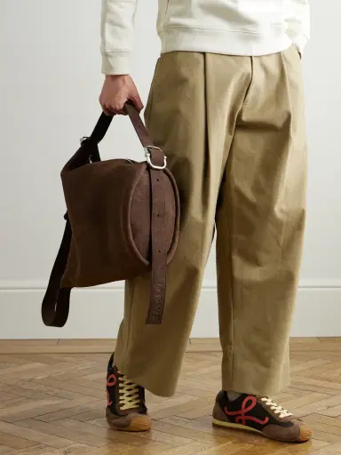 Loewe Loop Medium Logo-Debossed Nubuck Bucket Bag - Men | Thumbnail 6