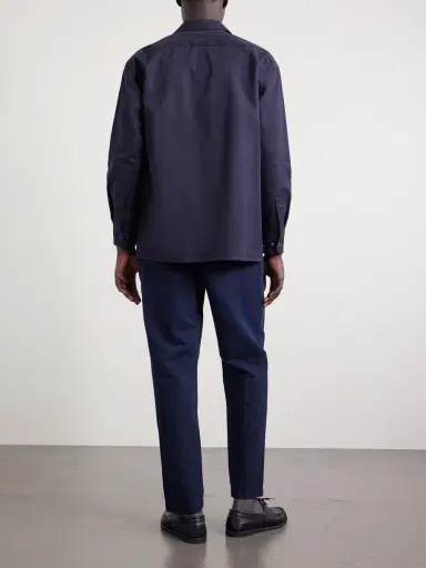 MR P. Straight-Leg Cotton and Linen-Blend Twill Drawstring Trousers - Men | Thumbnail 4