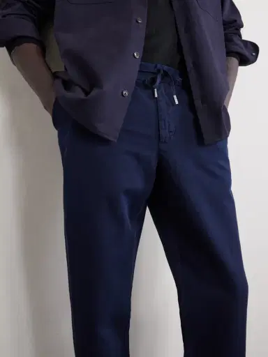 MR P. Straight-Leg Cotton and Linen-Blend Twill Drawstring Trousers - Men | Thumbnail 6