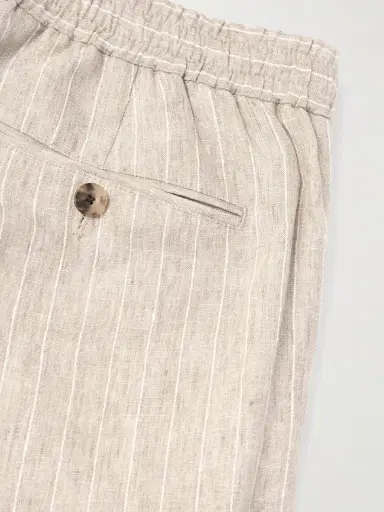 MR P. James Straight-Leg Striped Linen Suit Trousers - Men | Thumbnail 5