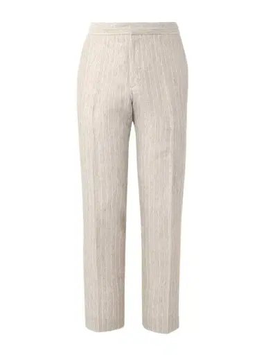 MR P. James Straight-Leg Striped Linen Suit Trousers - Men | Thumbnail 1